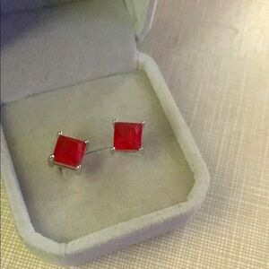 Source Unknown Radiant Red Stud Earrings